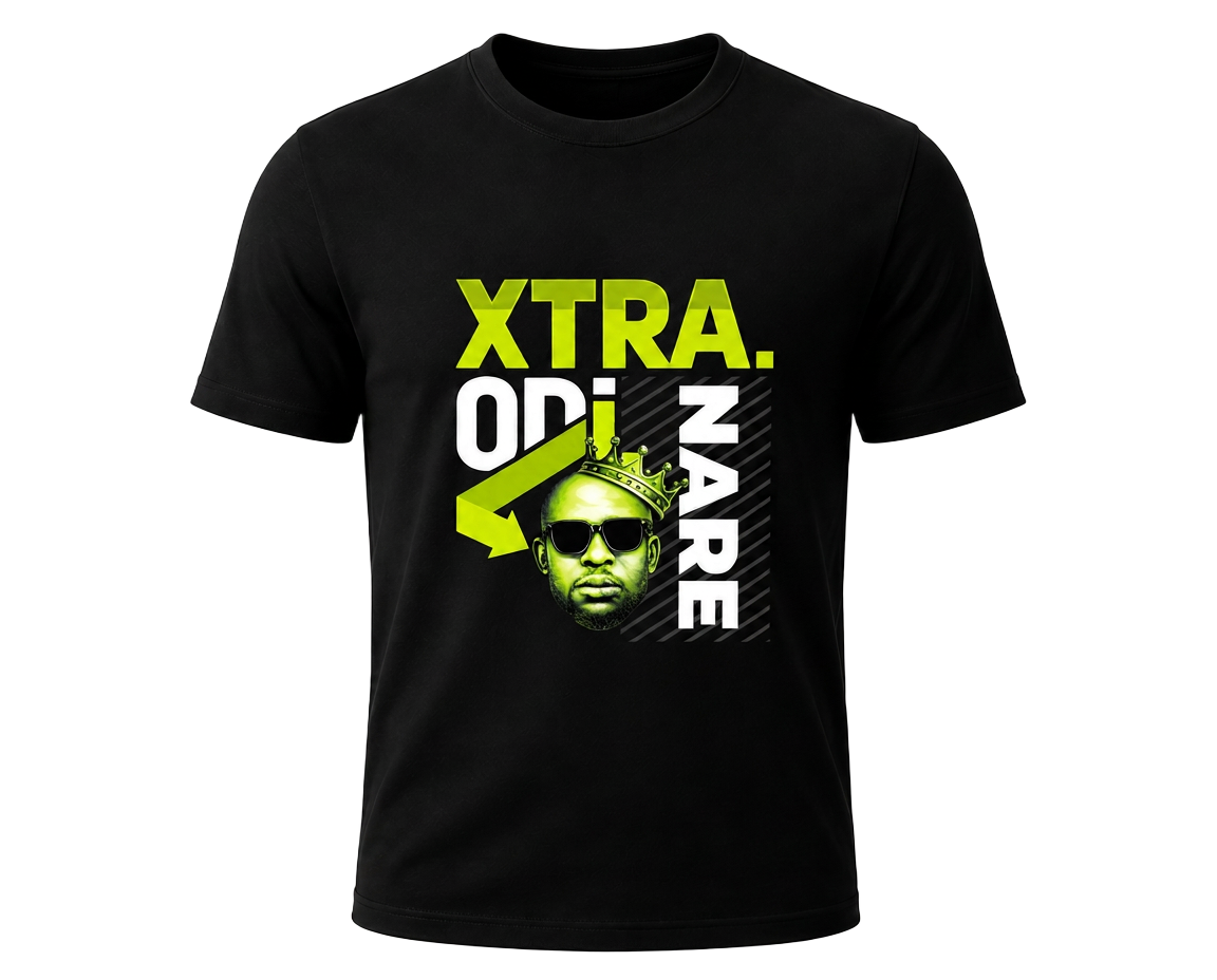 Xtra.Odi.Nare T-Shirt mockup in Black