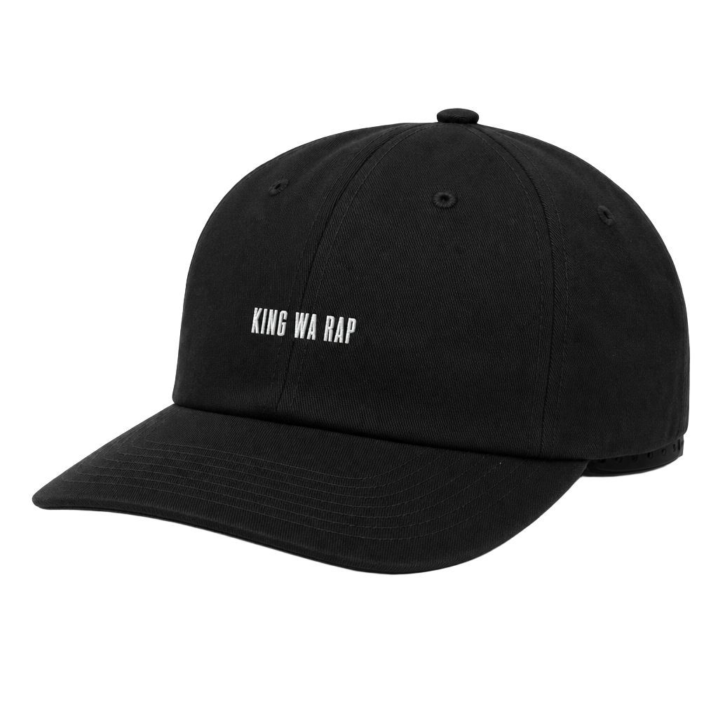 King Wa Rap Cap mockup in Black